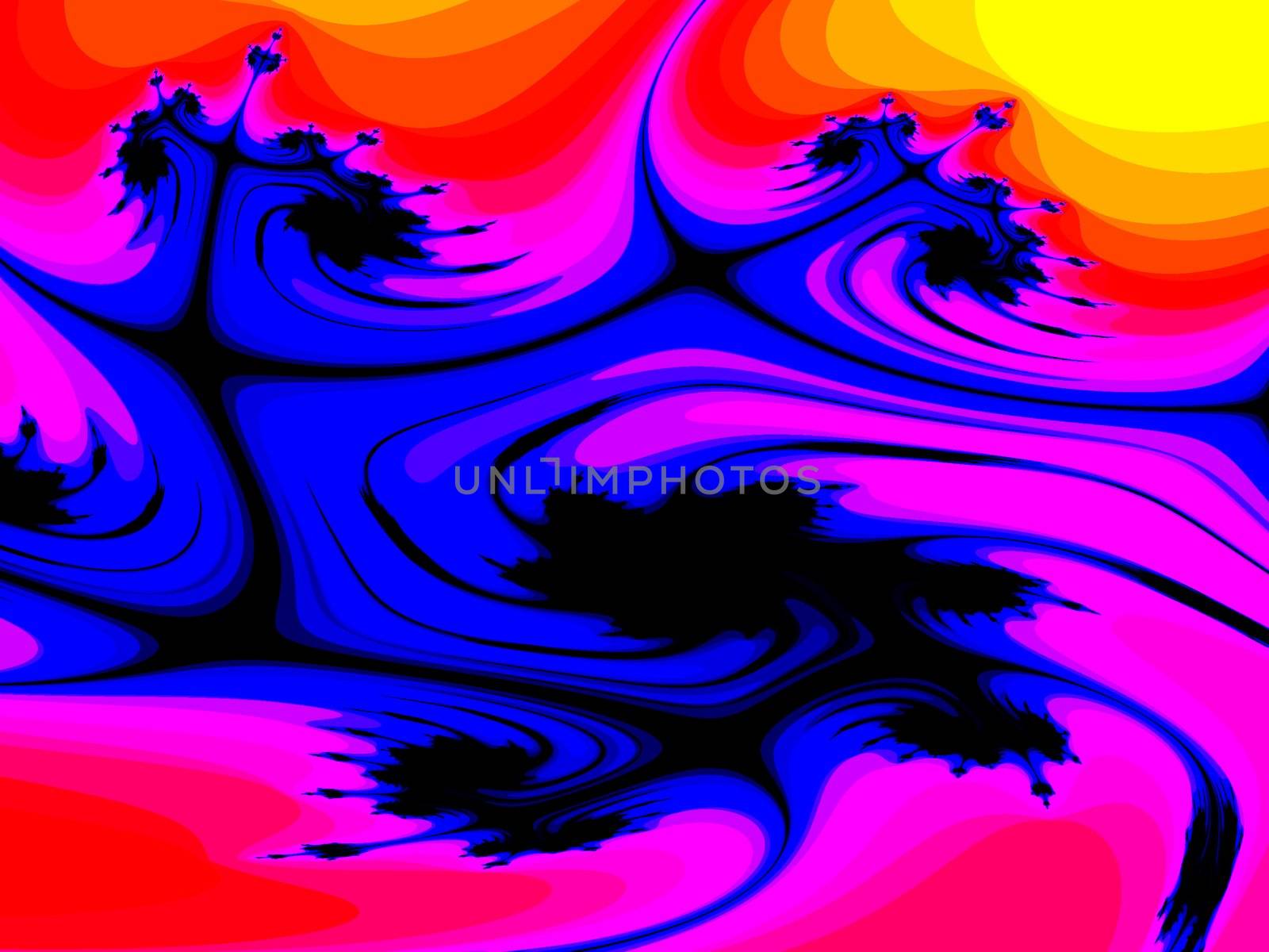 A colourful fractal pattern background.