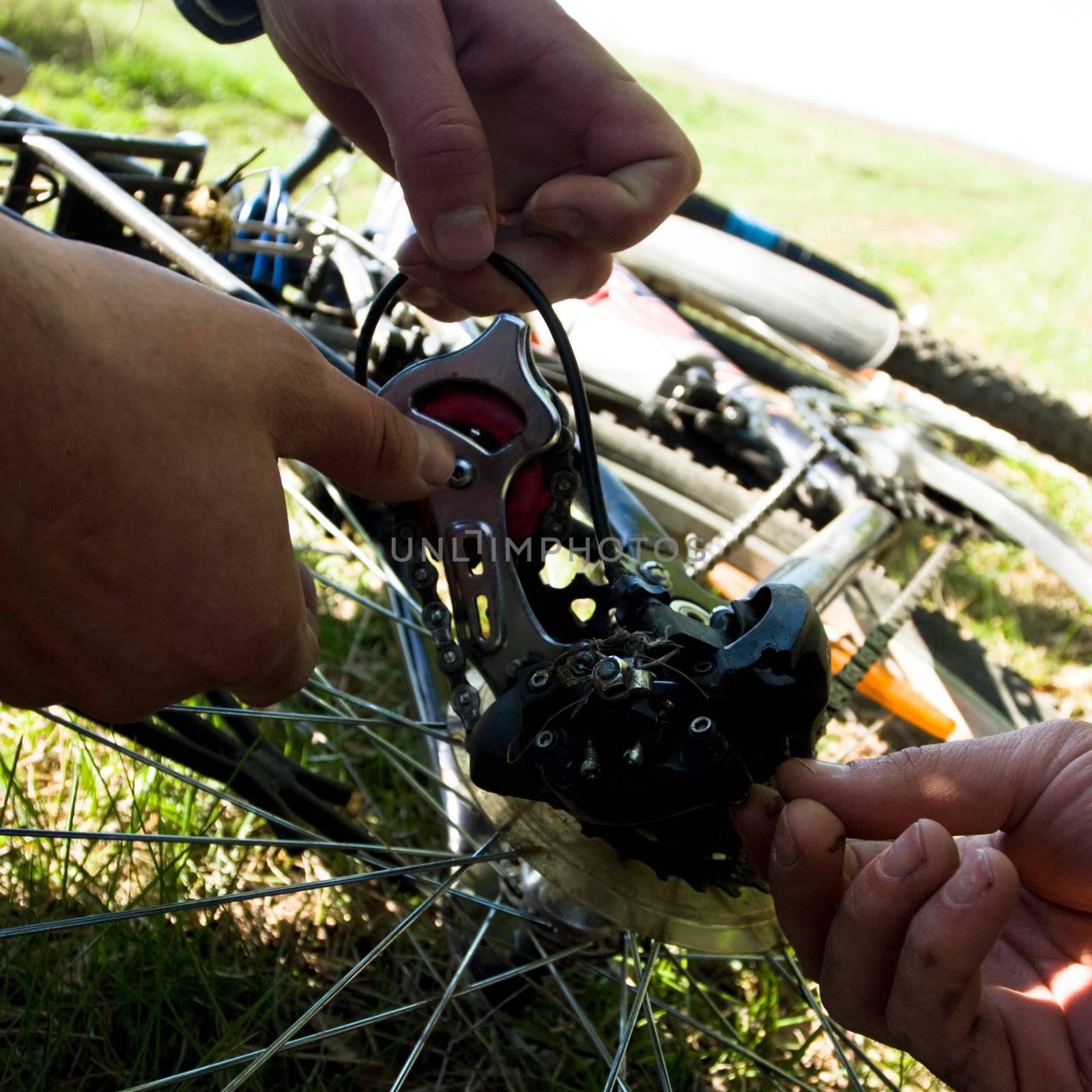 Repairing bicycle by naumoid