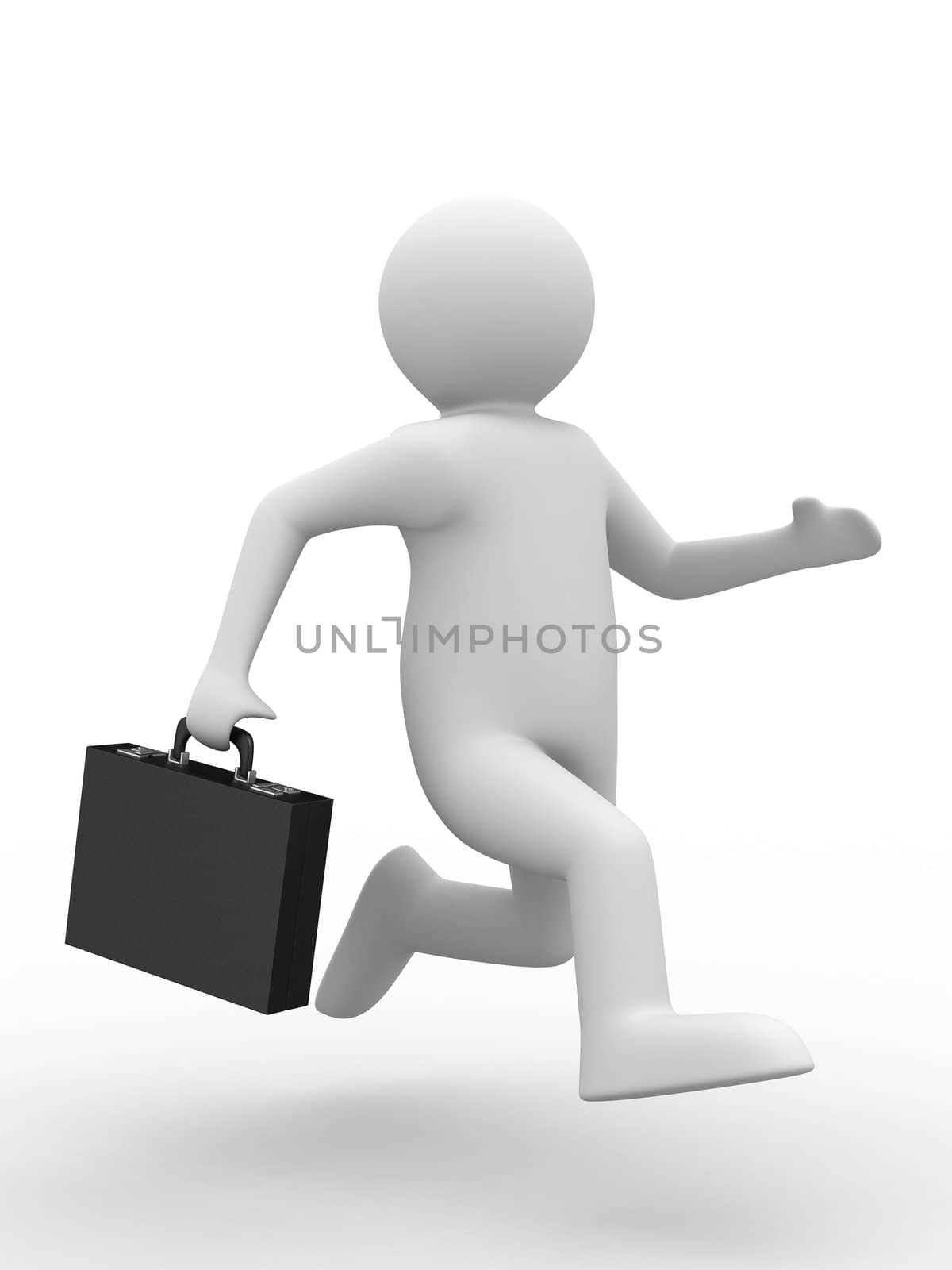 businessman on white background. Isolated 3D image