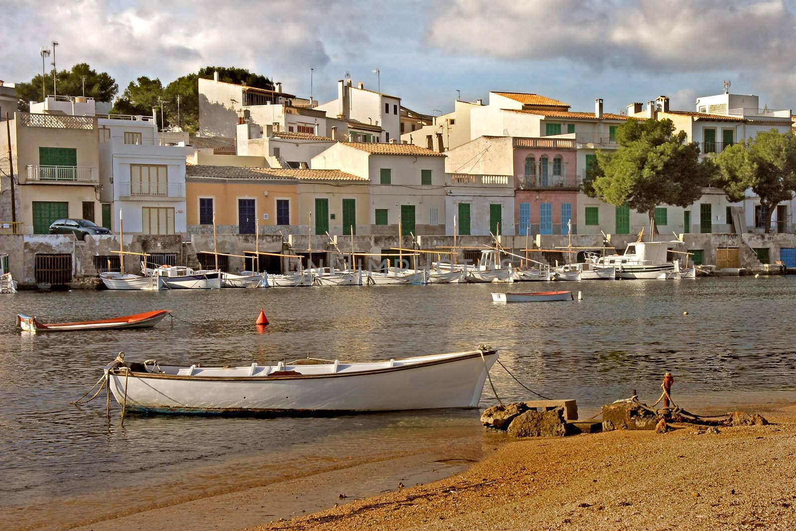 The harbour of Portocolom on the South East coast of Mallorca, Spain.