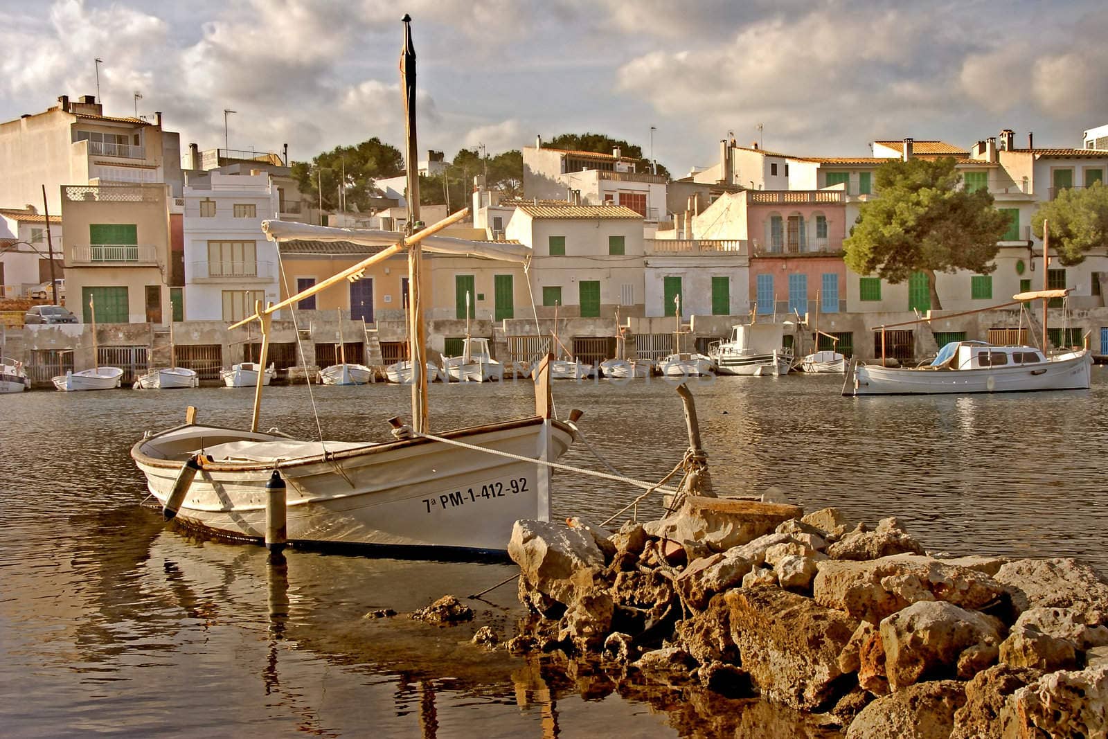 The harbour of Portocolom was named in memory of Christopher Columbus, and is on the South East coast of Mallorca Spain.