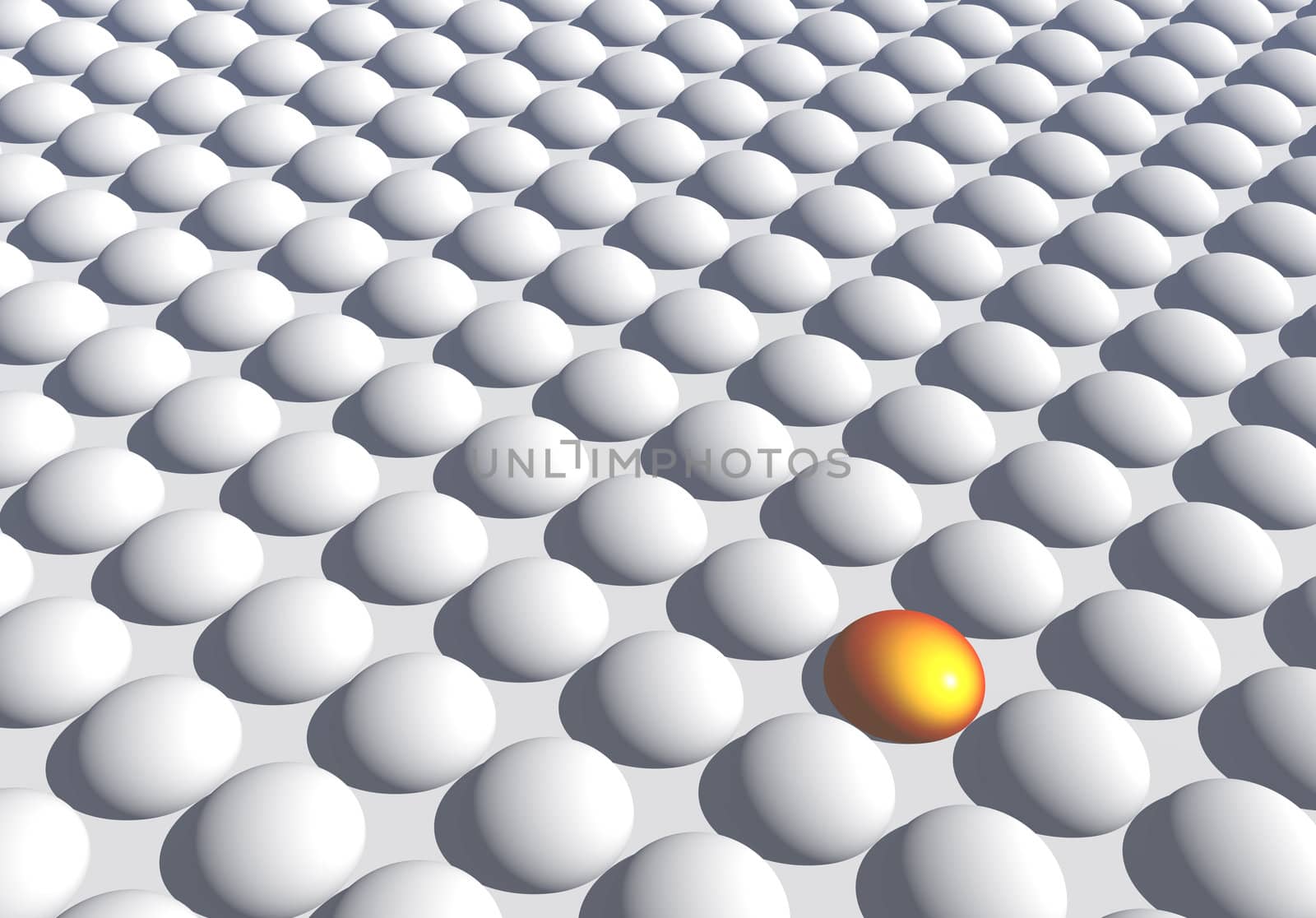 abstract bubbles in white and gold - 3d illustration