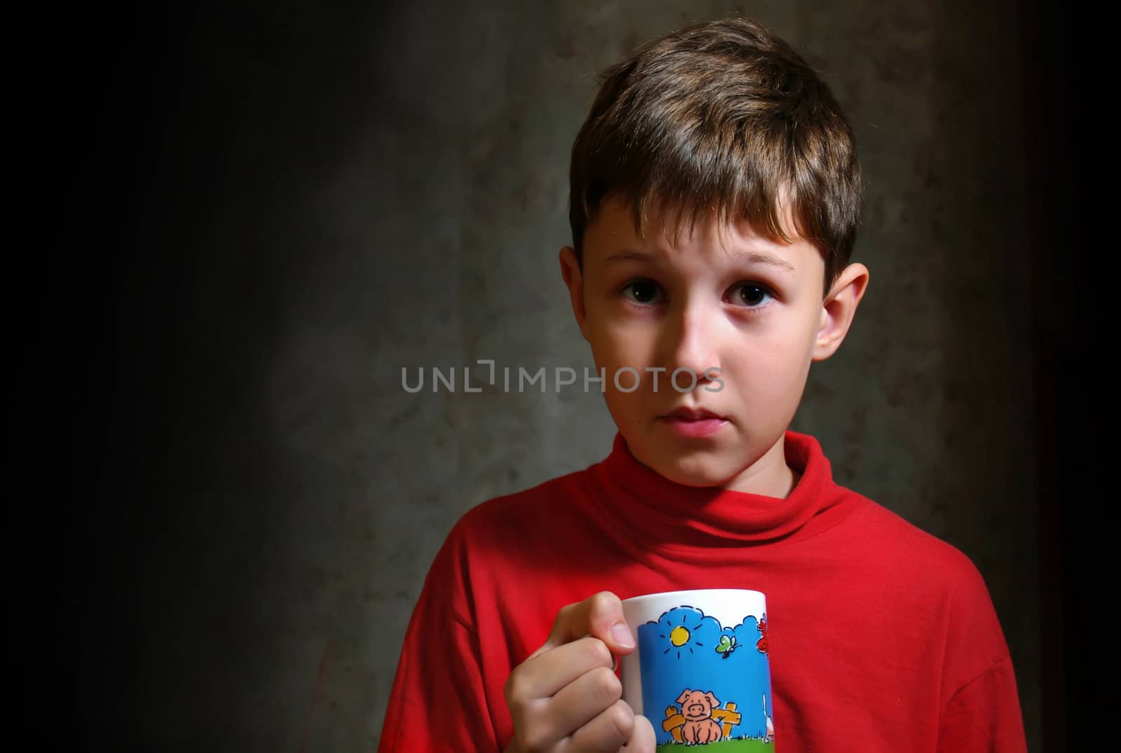 boy drinking tea from cup by K_Kot