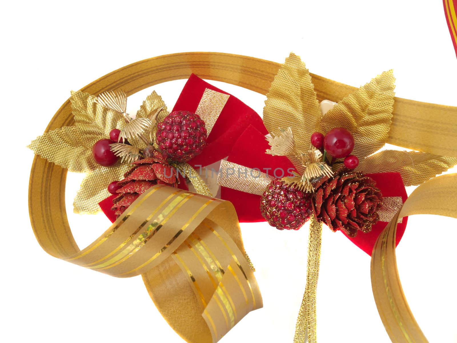 Christmas ornaments and ribbons  isolated by K_Kot