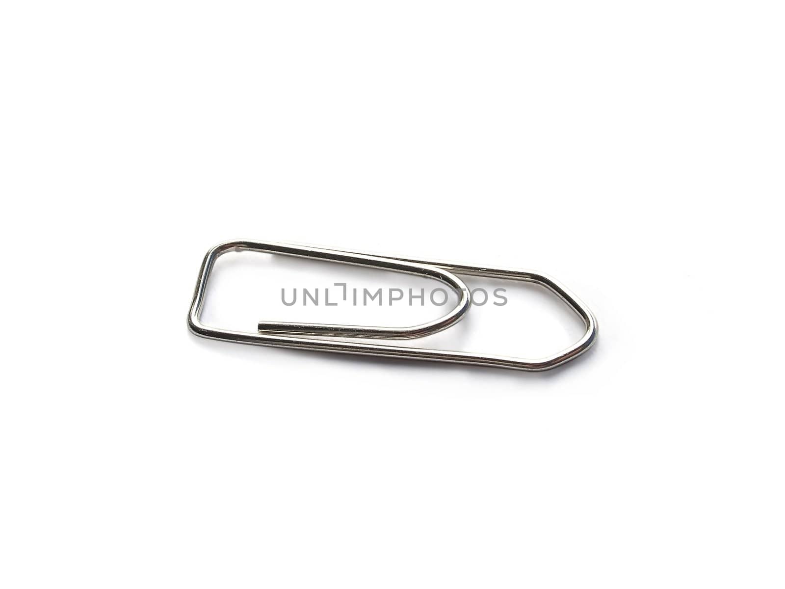 Metal paper clip with clipping path. Shadow is not included with the clipping path.