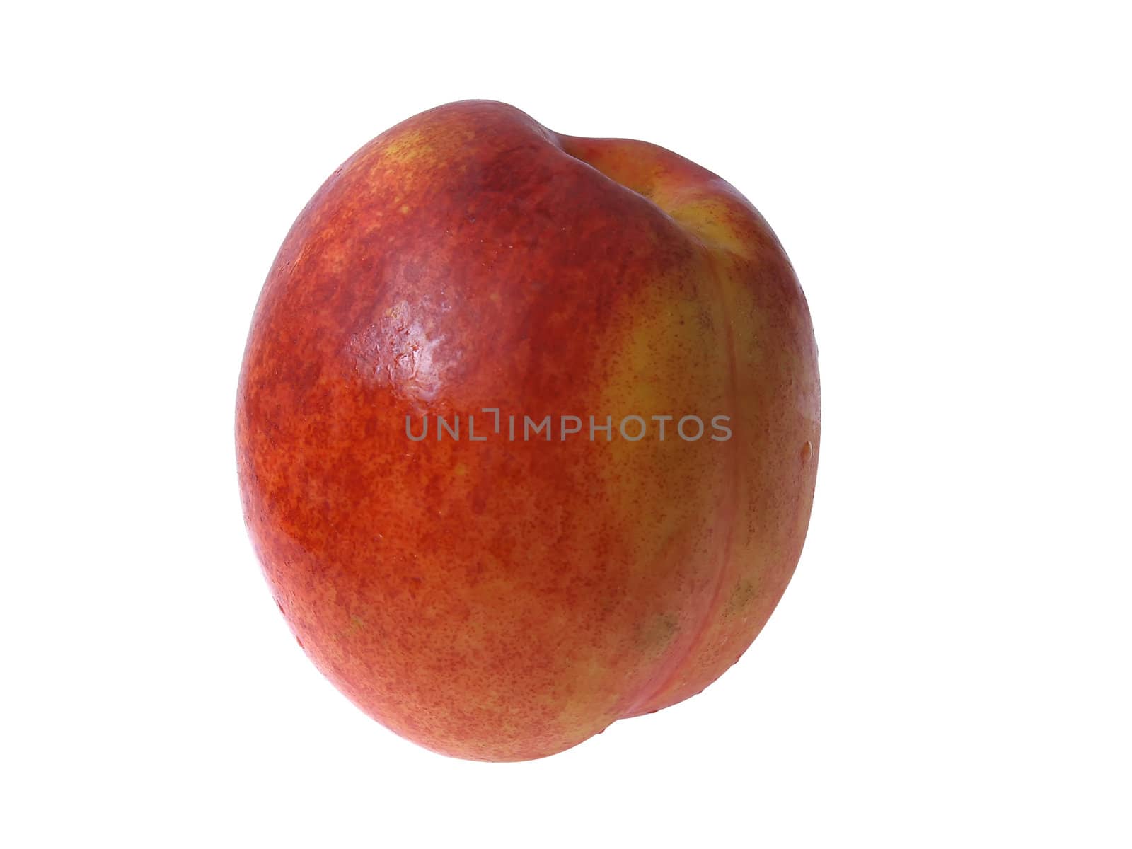 Tasty juicy nectarine on a white background with clipping mask. Shadows is not included in clipping mask