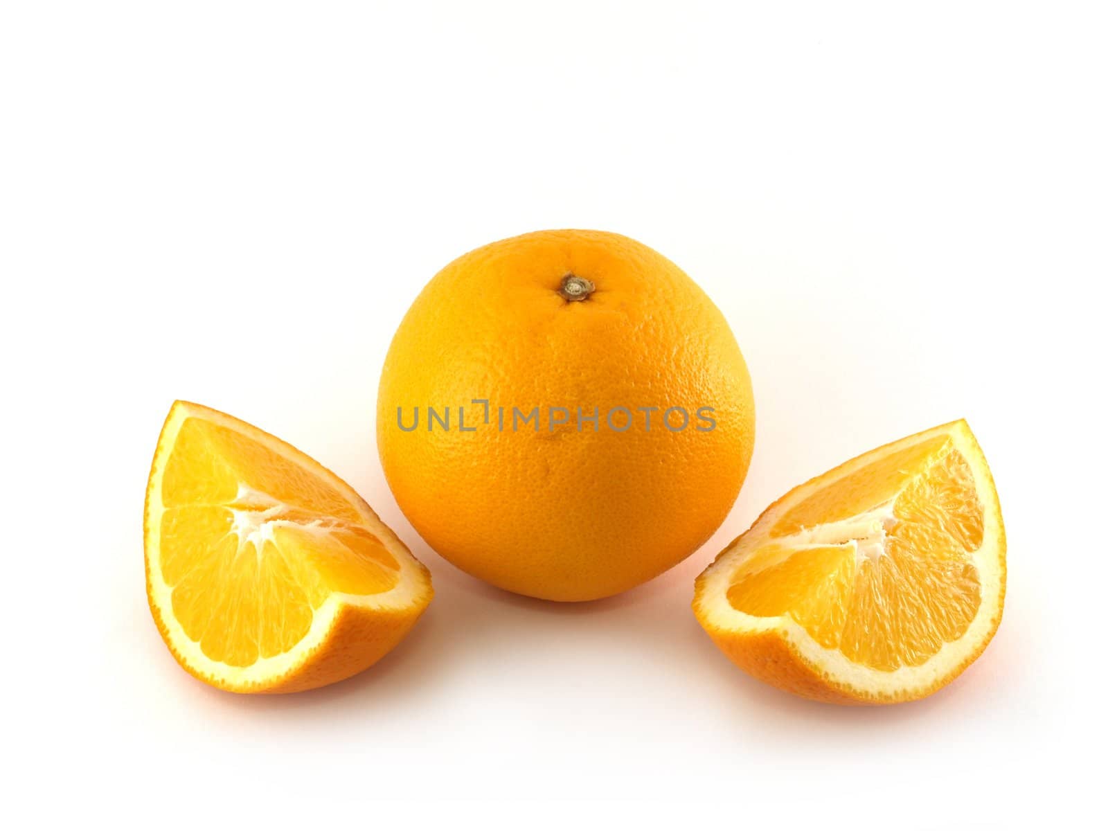 An orange solated on white background.

