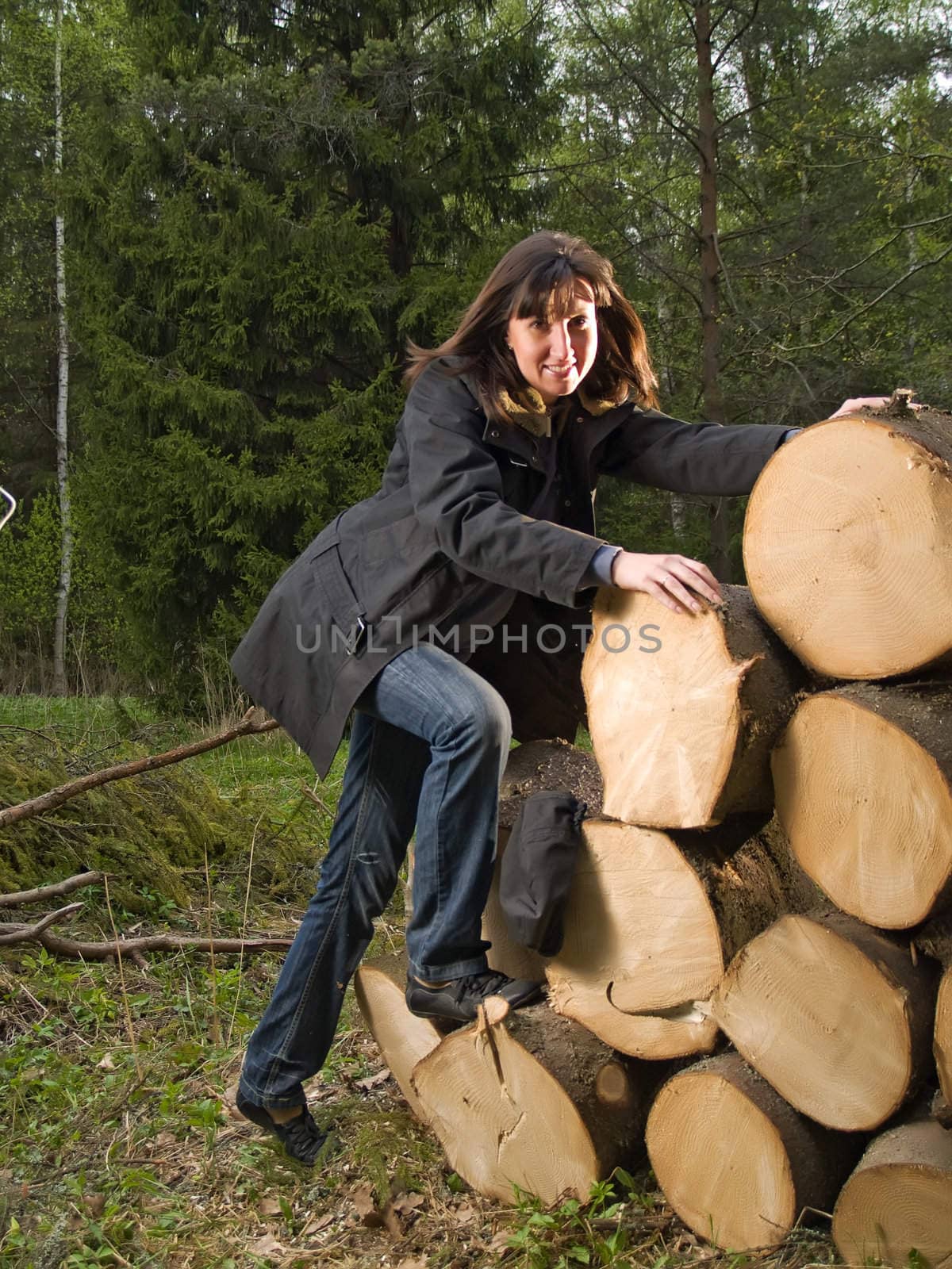 Beautiful young women in forest