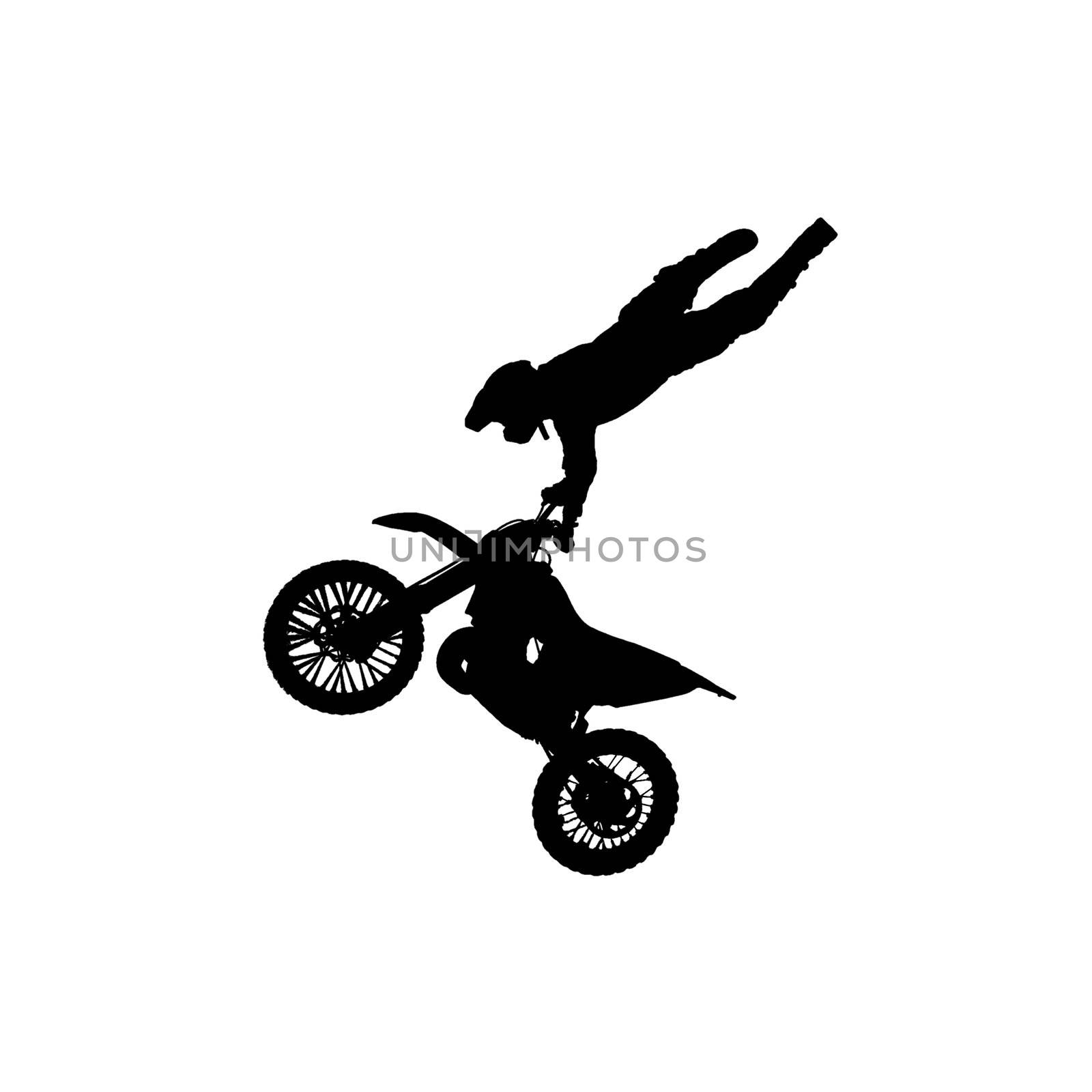  Silhouette of Motorbike stunt