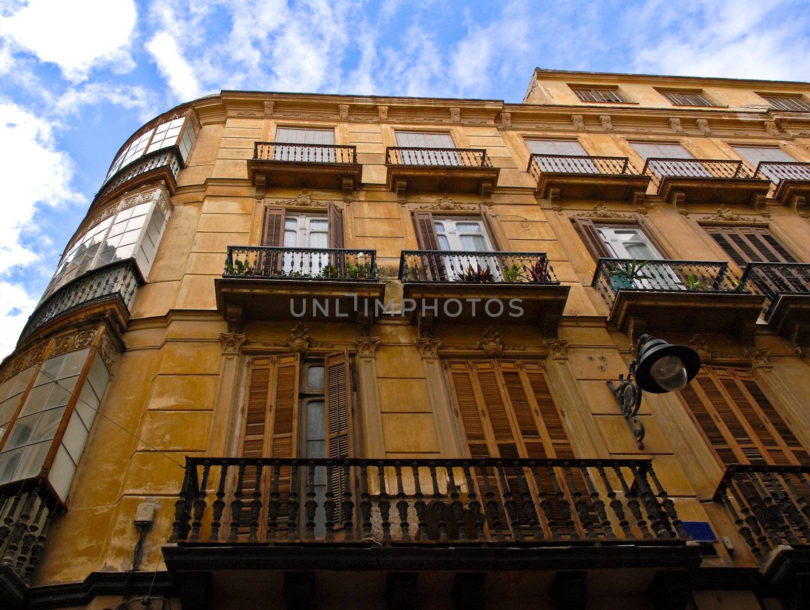 Old  Apartment Buildings in Malaga Spain