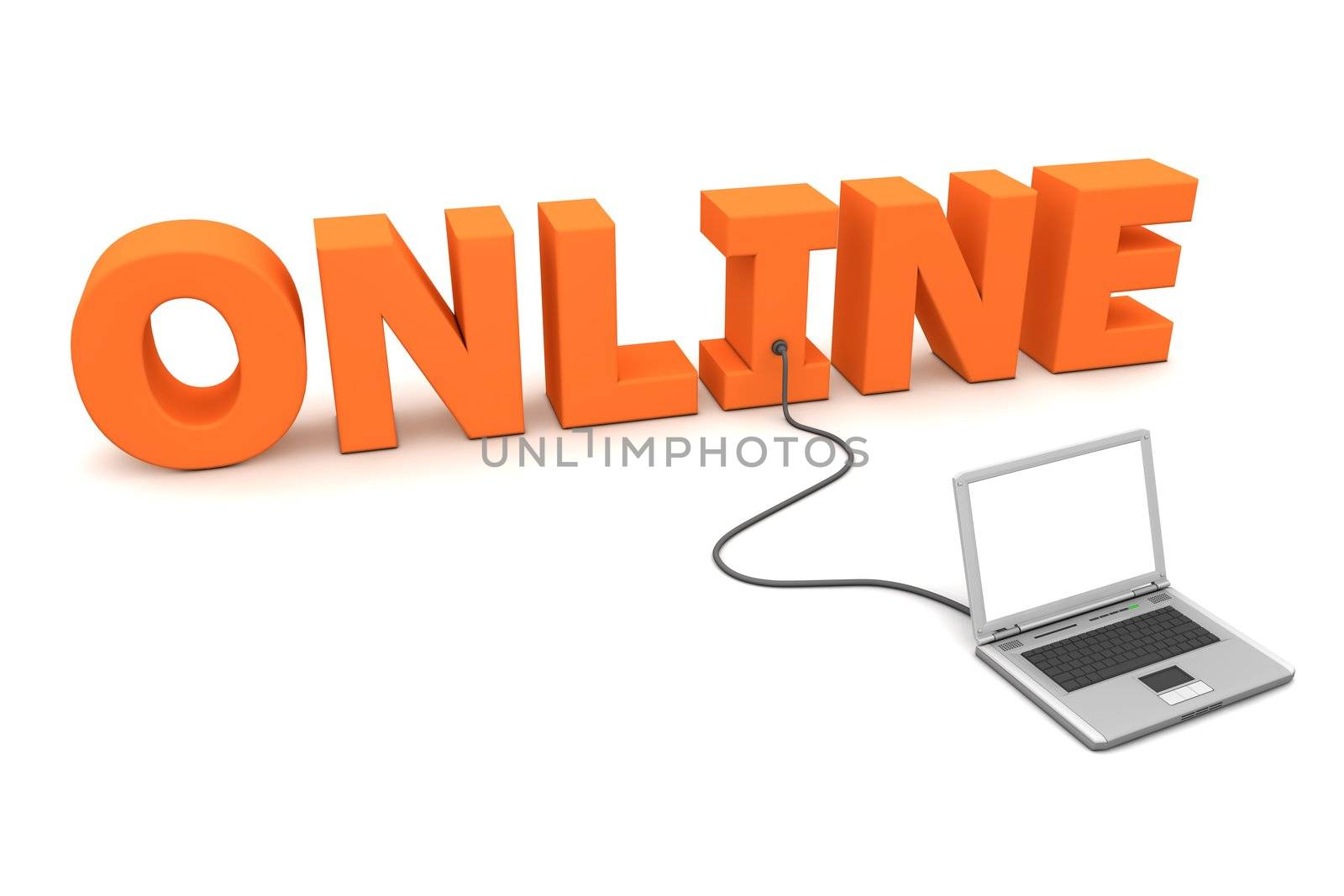Laptop Wired Online - Orange by PixBox