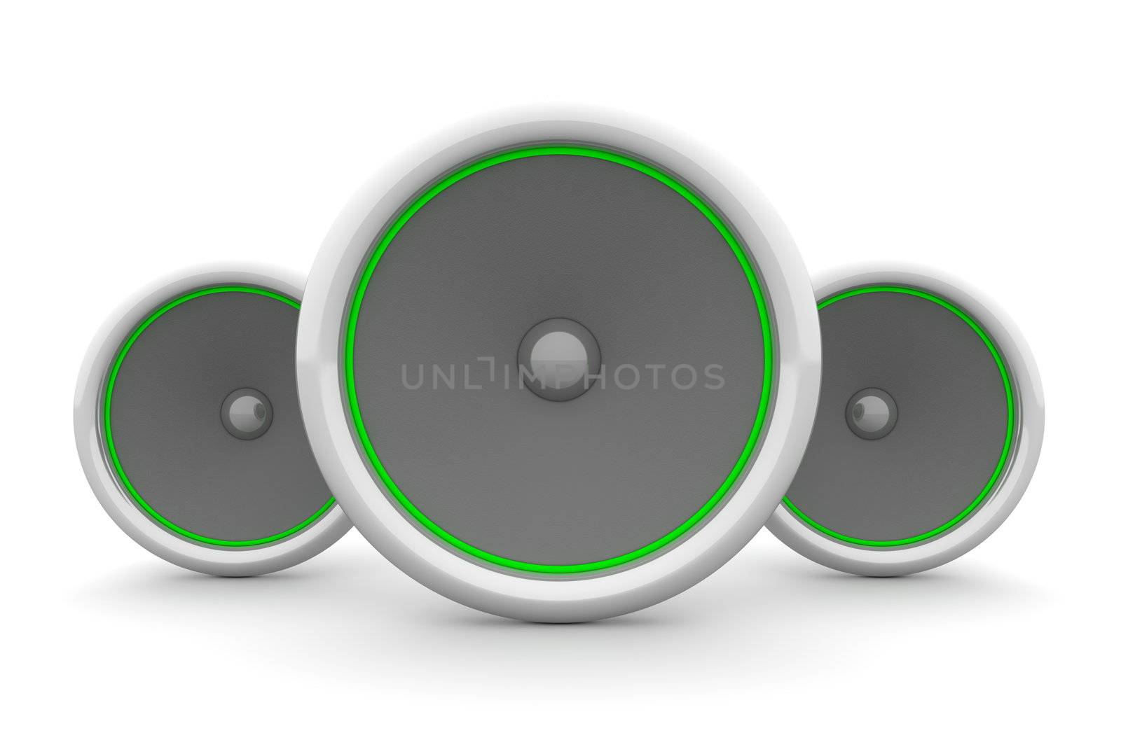 Three Speakers - Green Design by PixBox