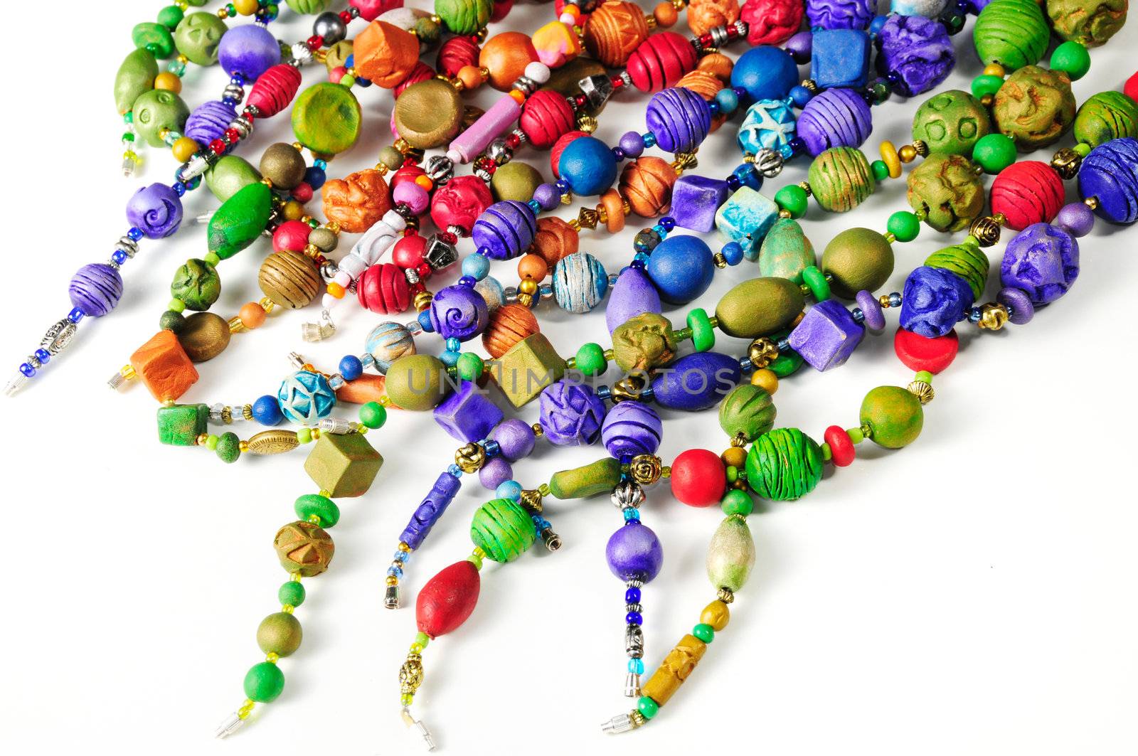 handmade fashion accessories with colorful clay beads