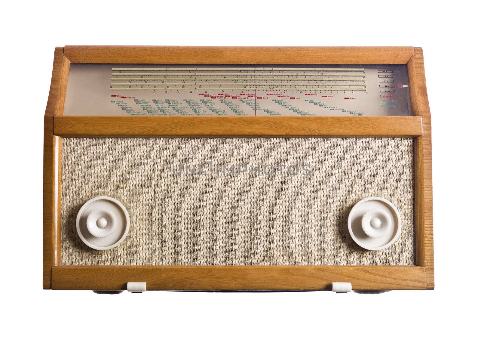 Vintage Radio isolated on white background