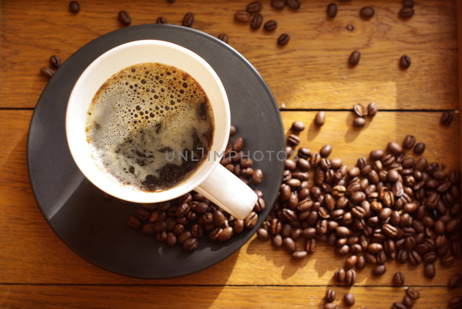 black coffee with froth 