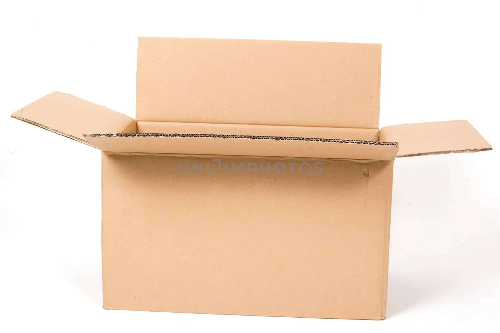 brown open cardboard box
