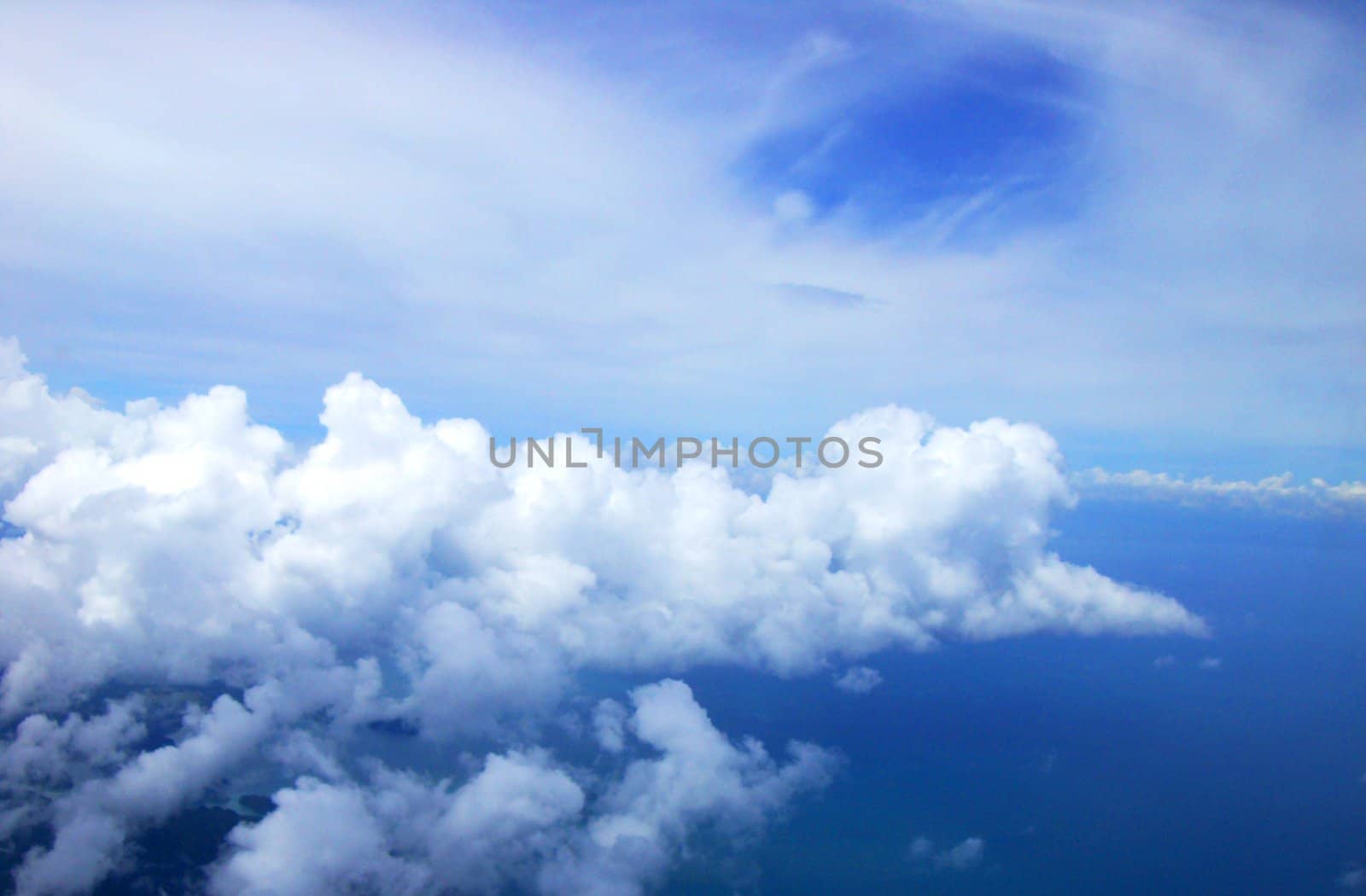 top view from airplane - - clouds