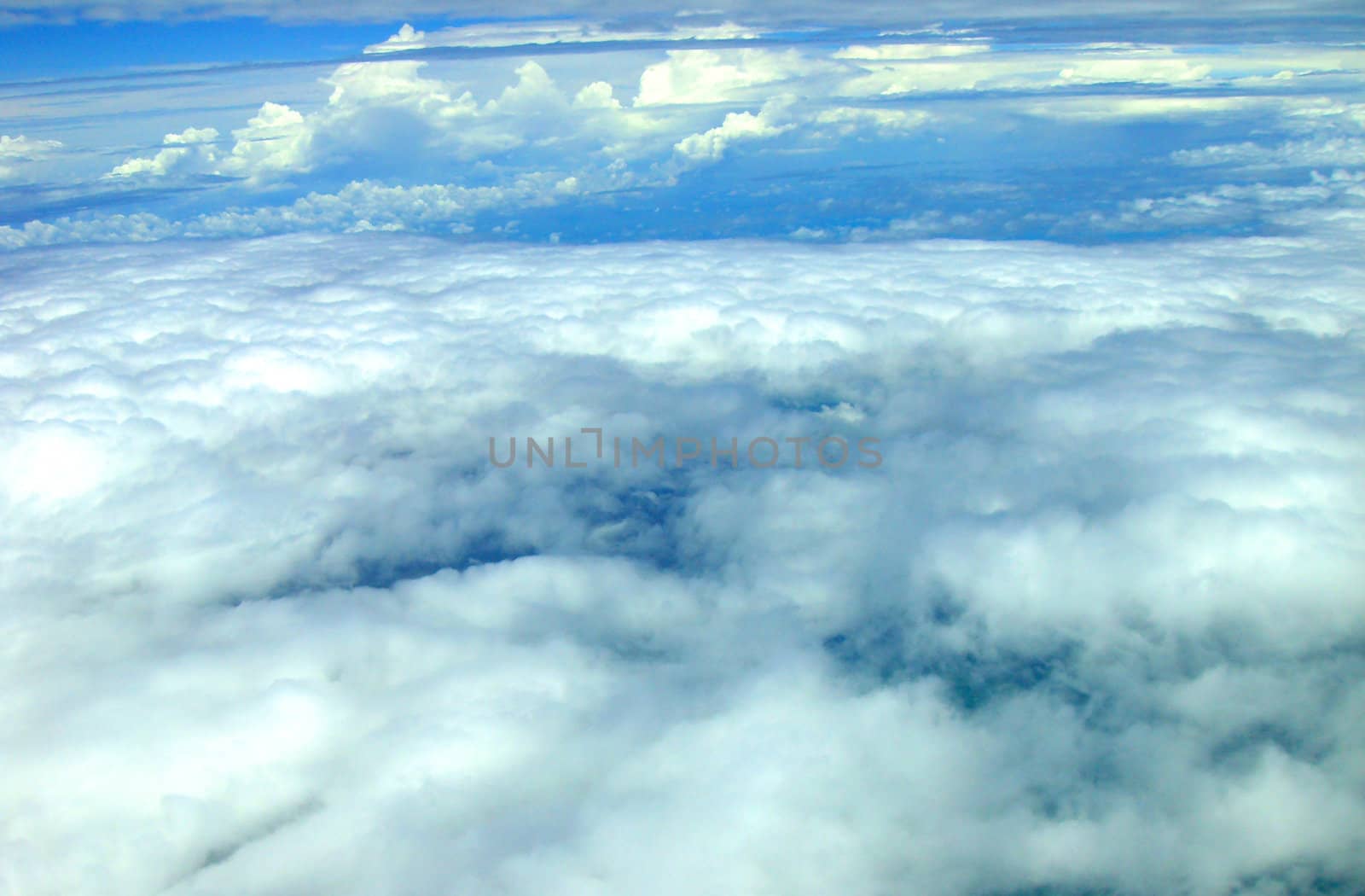 top view from airplane - - clouds