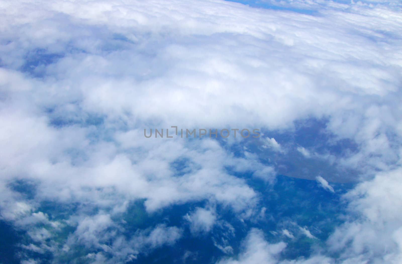 top view from airplane - - clouds