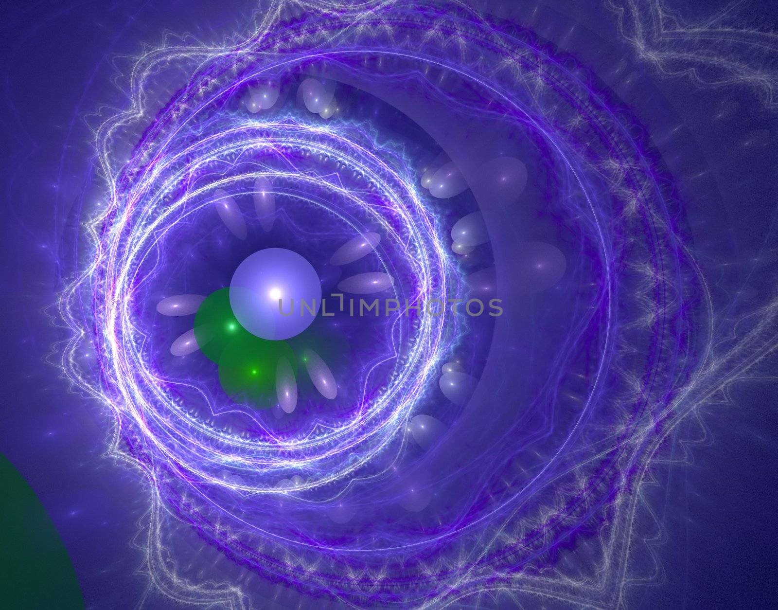 The freakish image similar to the short electric discharge of spheres, generated on a computer