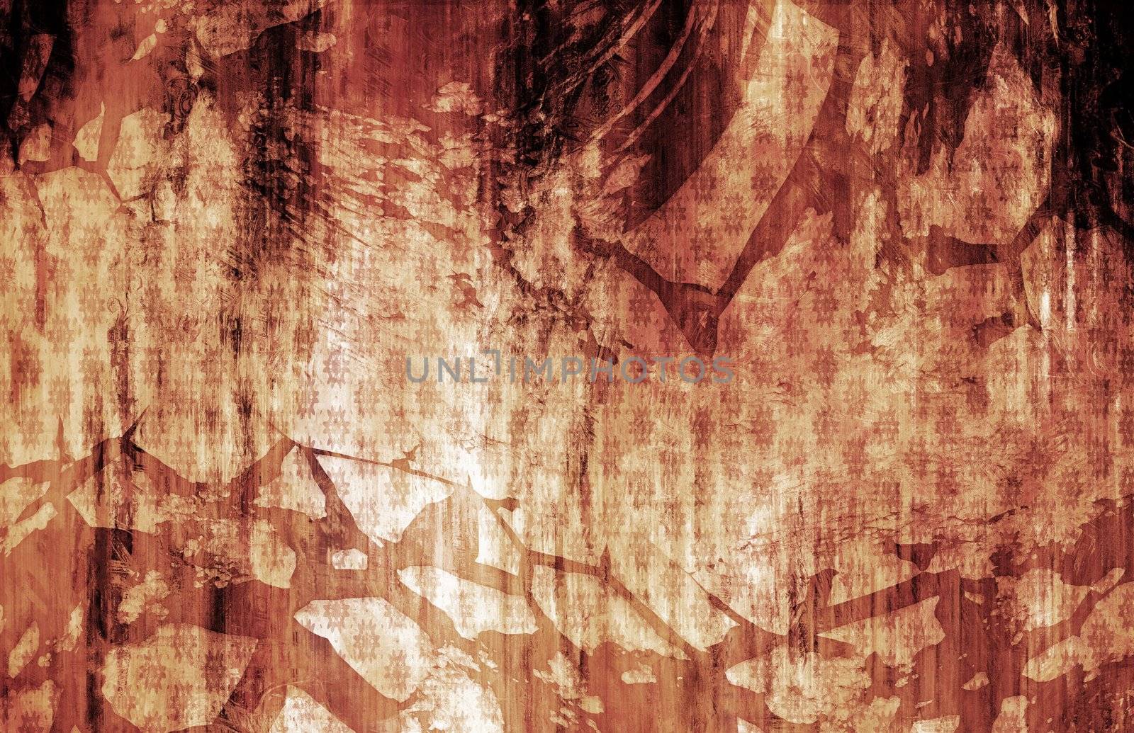 Grunge Background Wall with Vintage Style Design