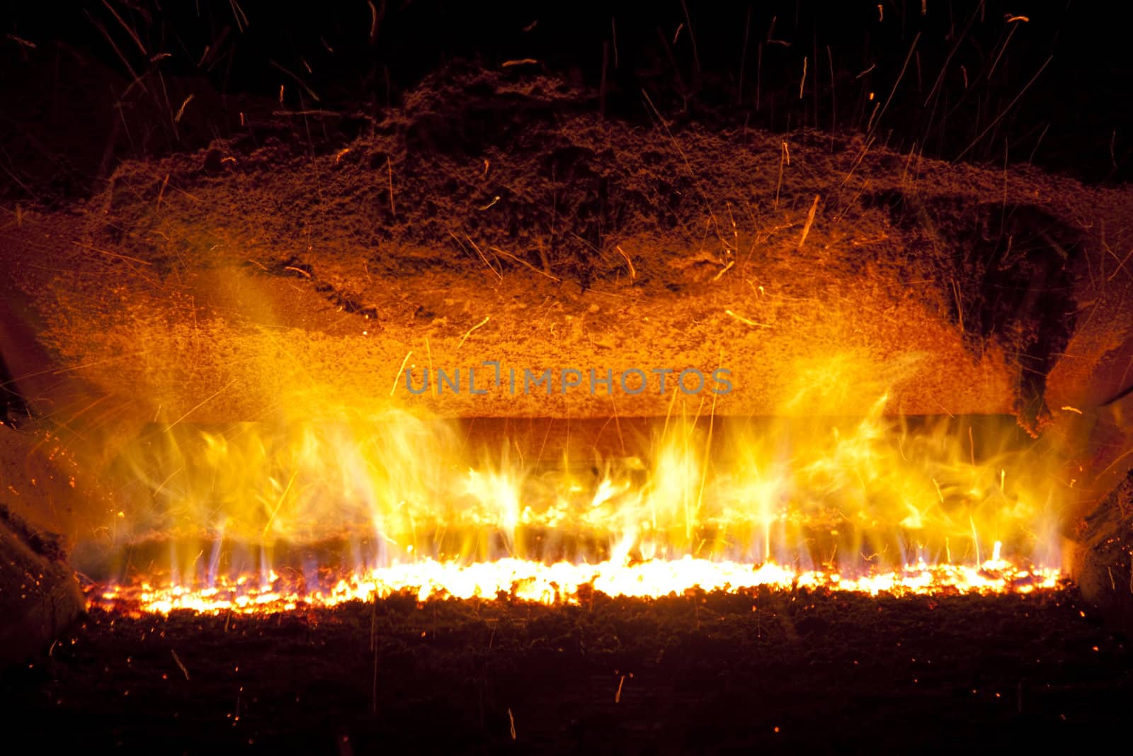 Fire in furnace by parys