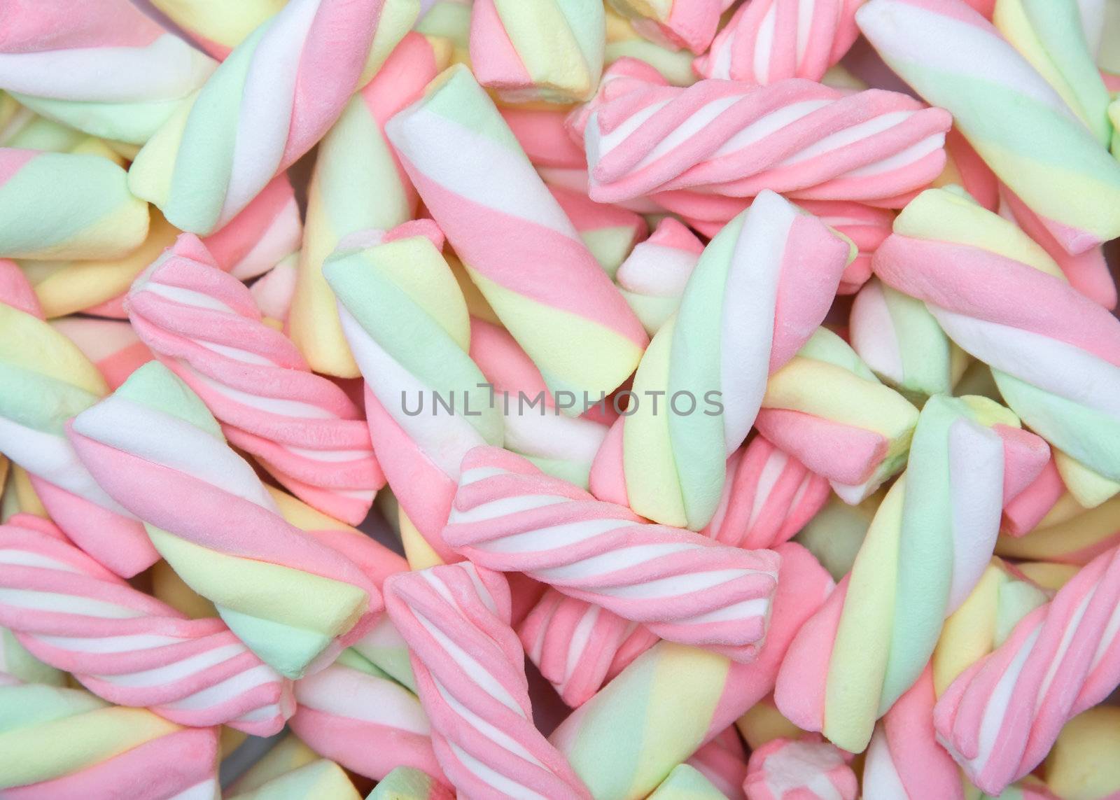 Brightly colored marshmallows
