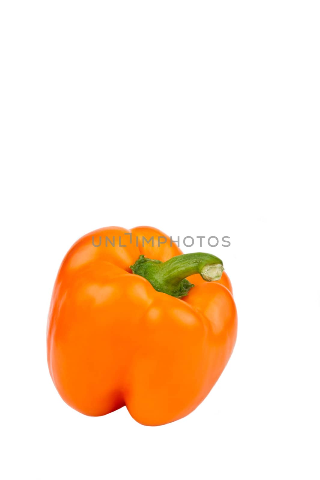 Image of an orange bell pepper on a white background