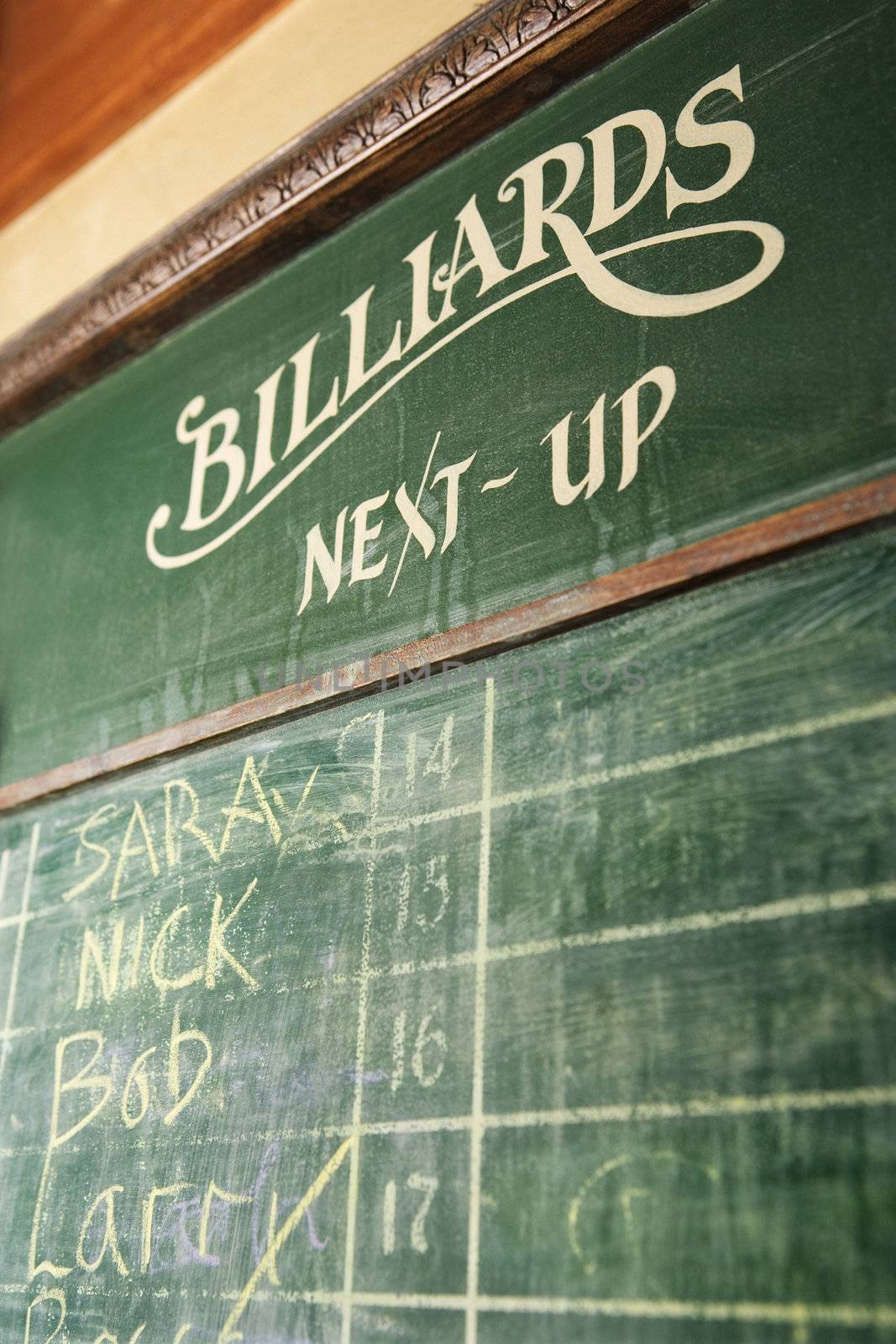 Billiards chalkboard. by iofoto