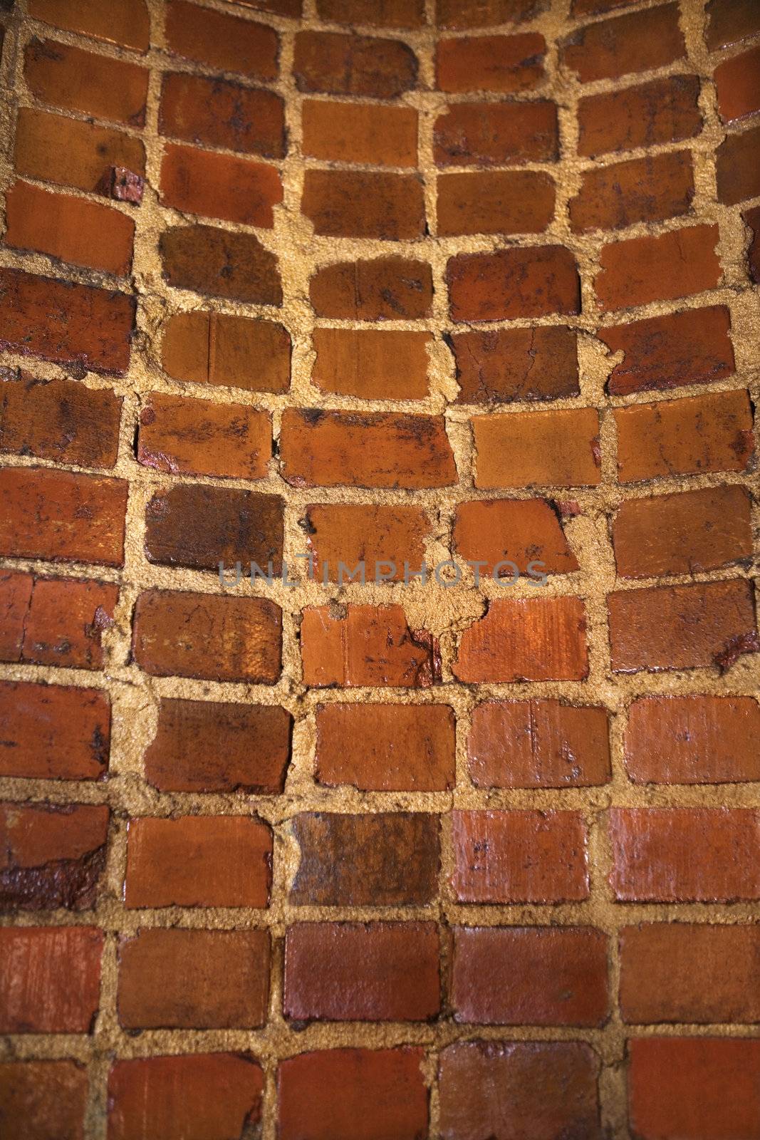 Curved brick wall
