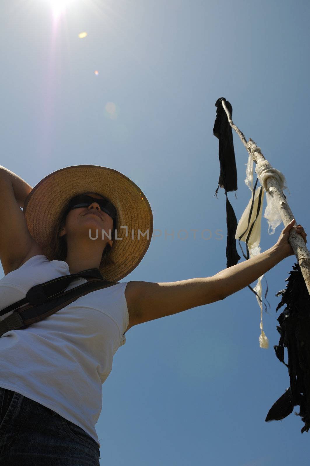 Portrait of young female enjoying the view from the top