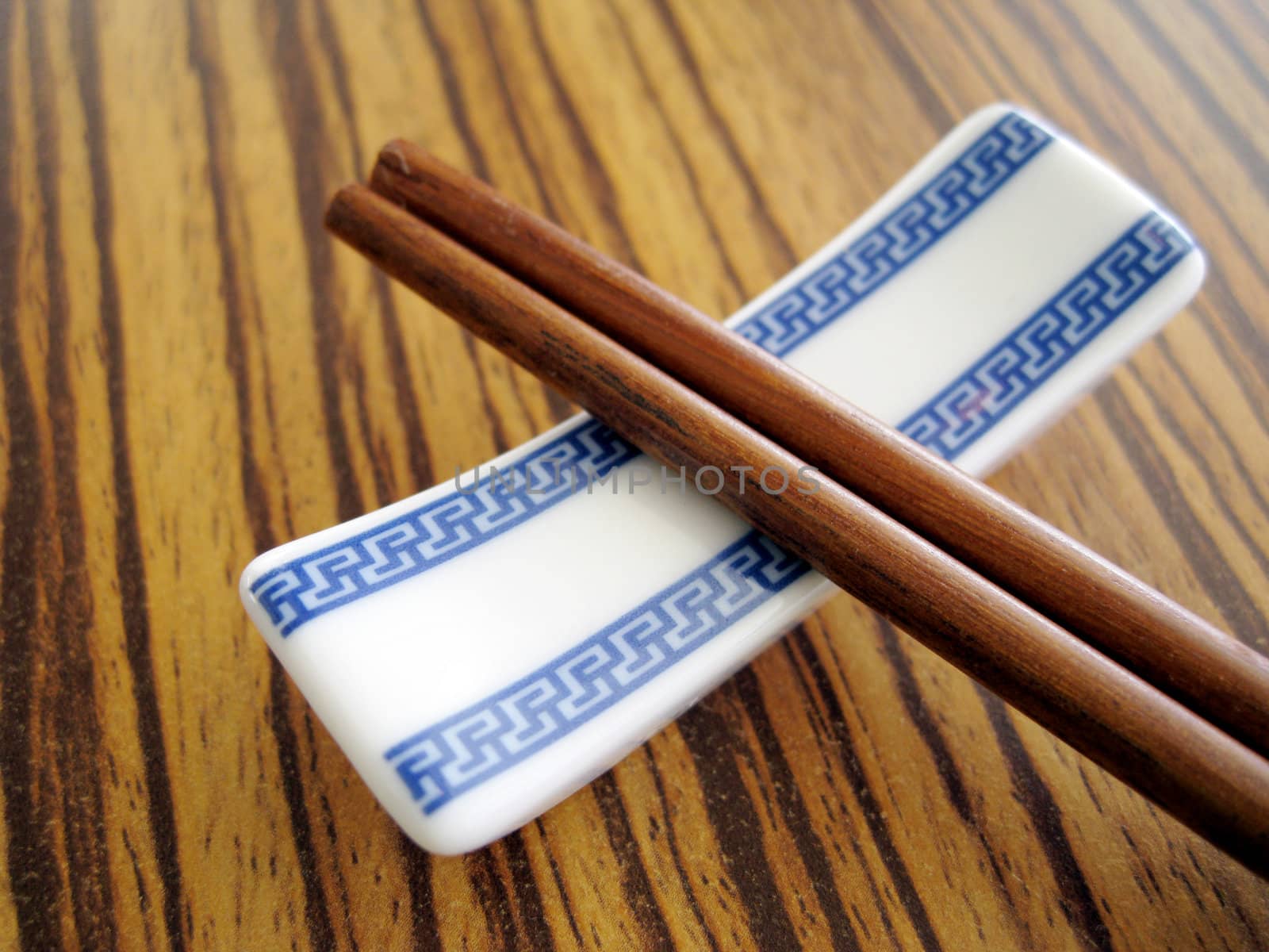 close up for a pair of wooden chopstick, chinese culture tools for eating