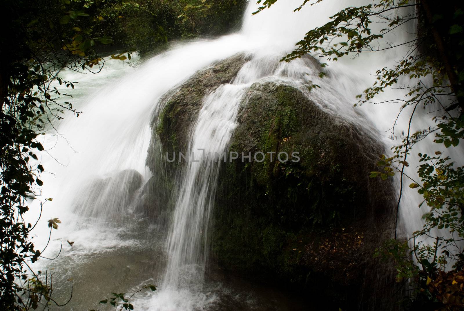 An image of Marmore Falls in Terni, Umbria Italy. 