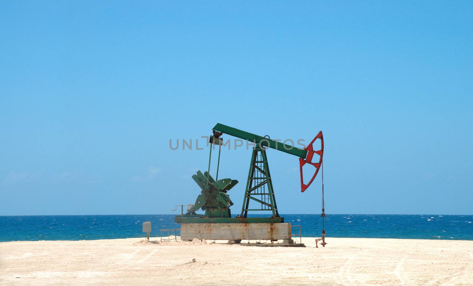 Old Plant extracting petroleum on cuban shores