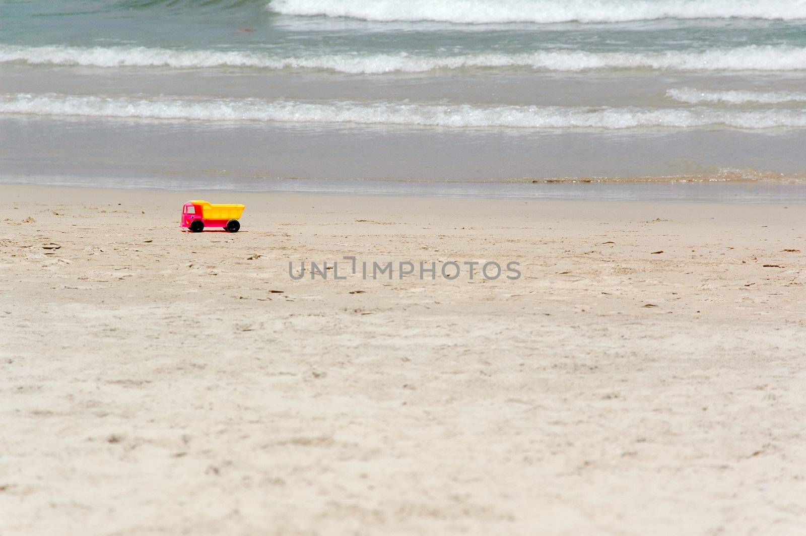 Beach and toy truck by cfoto