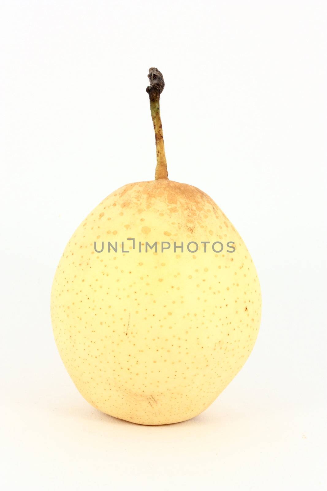 Chinese pear nashi isolated on white background
