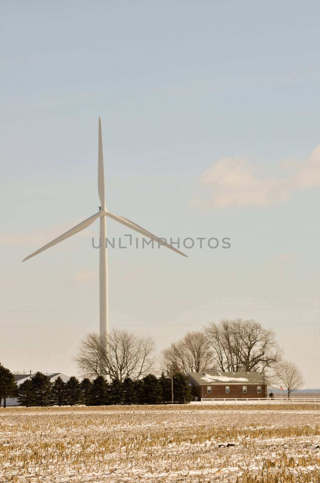 Indiana Wind Turbine over family home 2