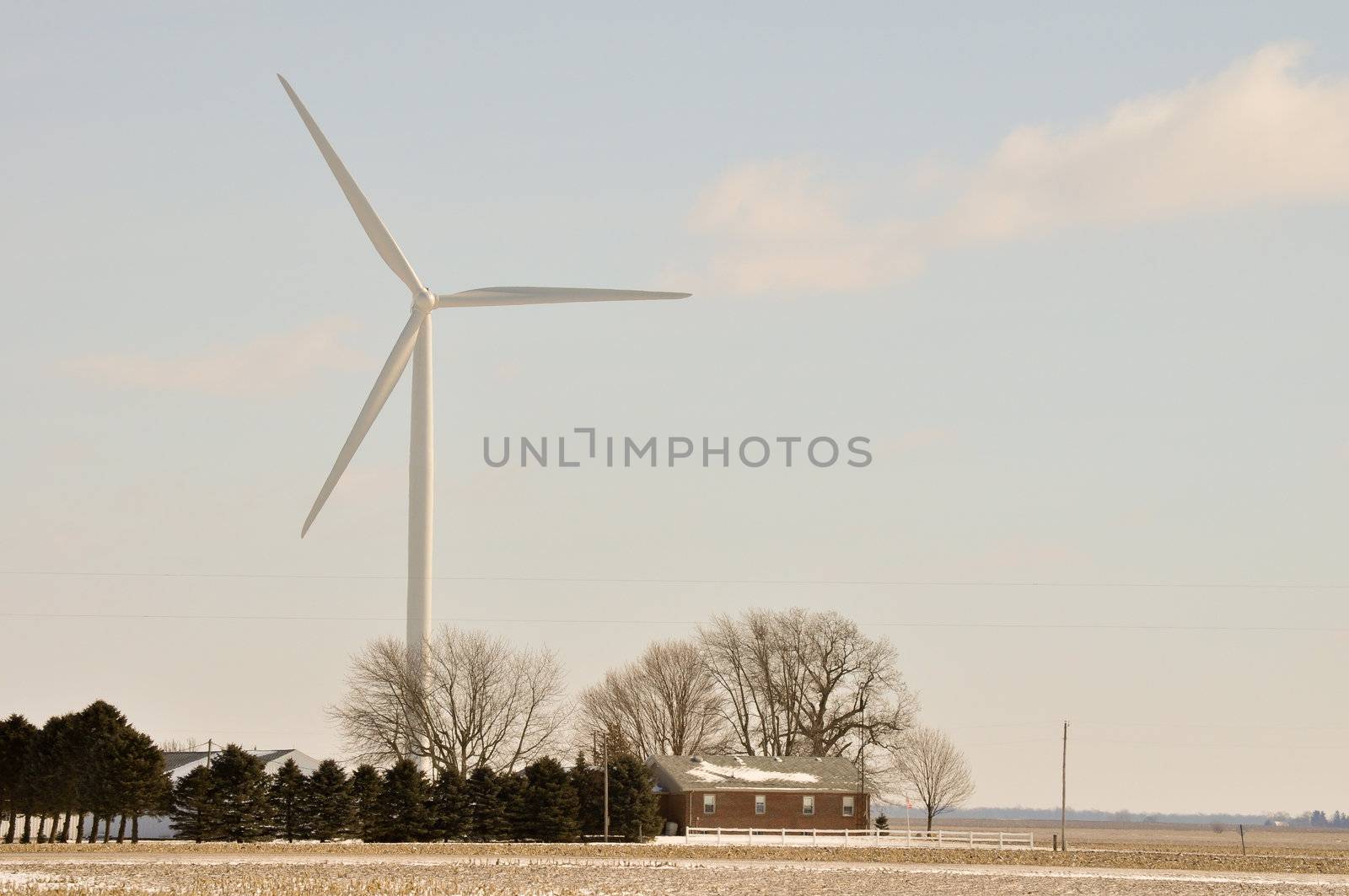 Indiana Wind Turbine over family home by RefocusPhoto