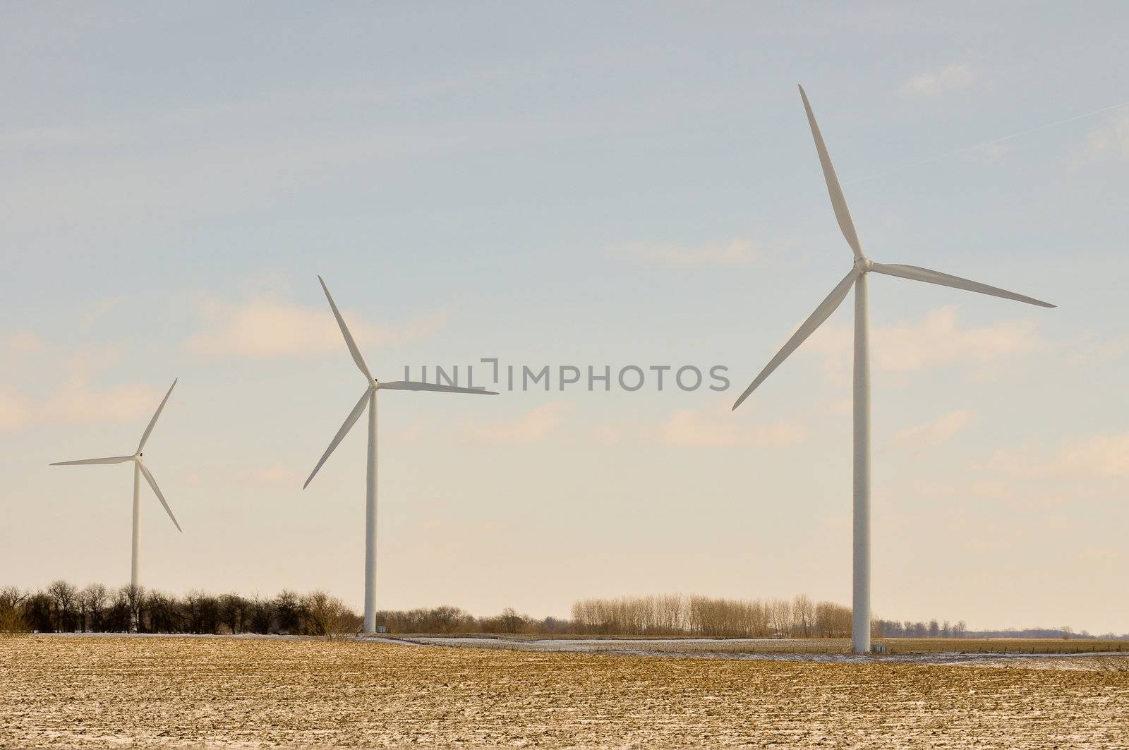 3 Indiana Wind Turbines turning by RefocusPhoto