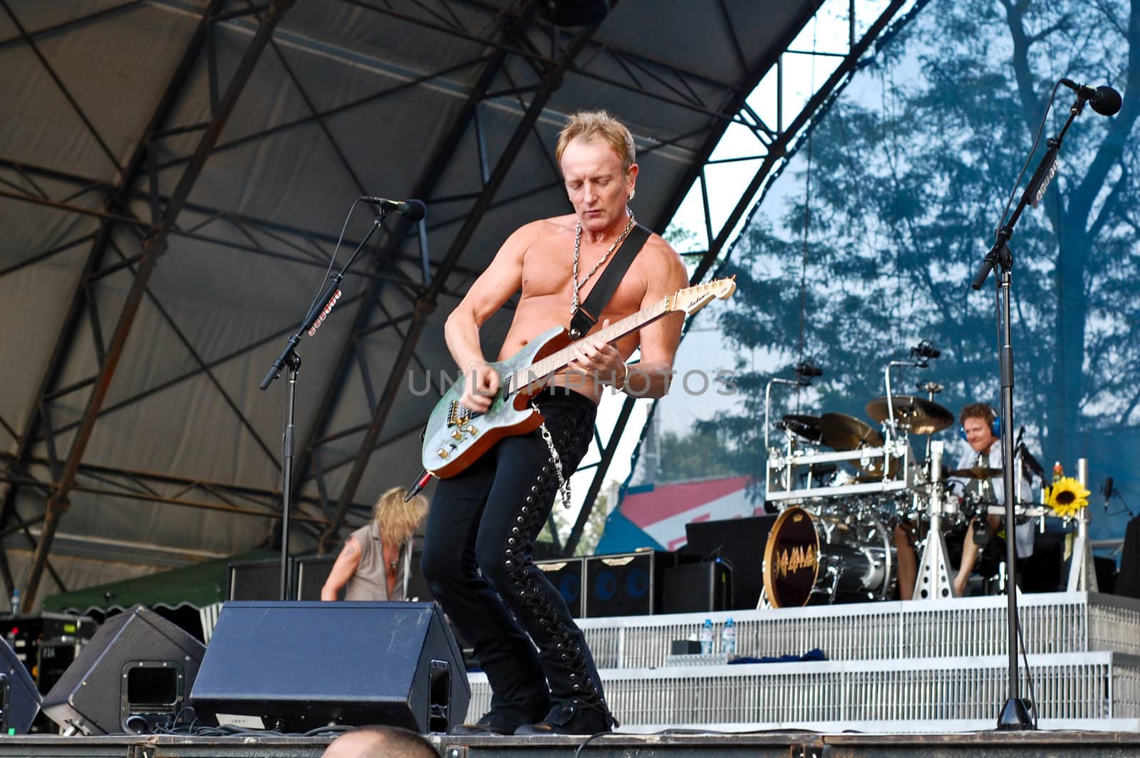  Def Leppard performs at Romexpo July 8, 2008 in Bucharest.