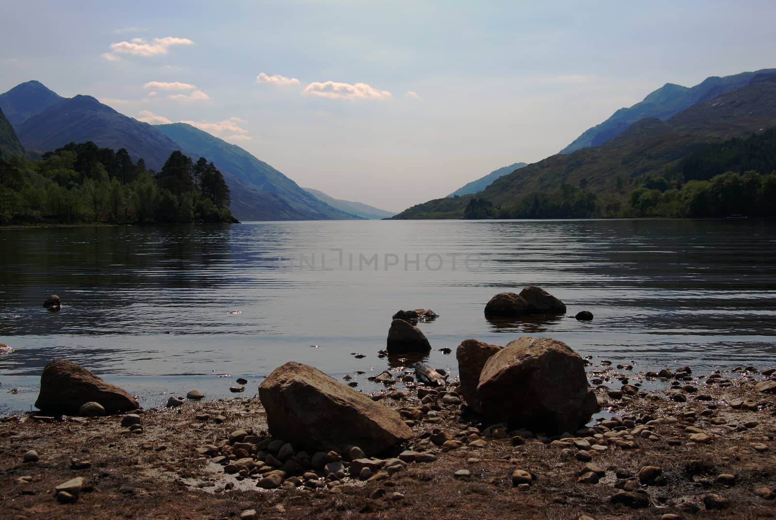 looking out over the lake Loch Shiel from Glenfinnan