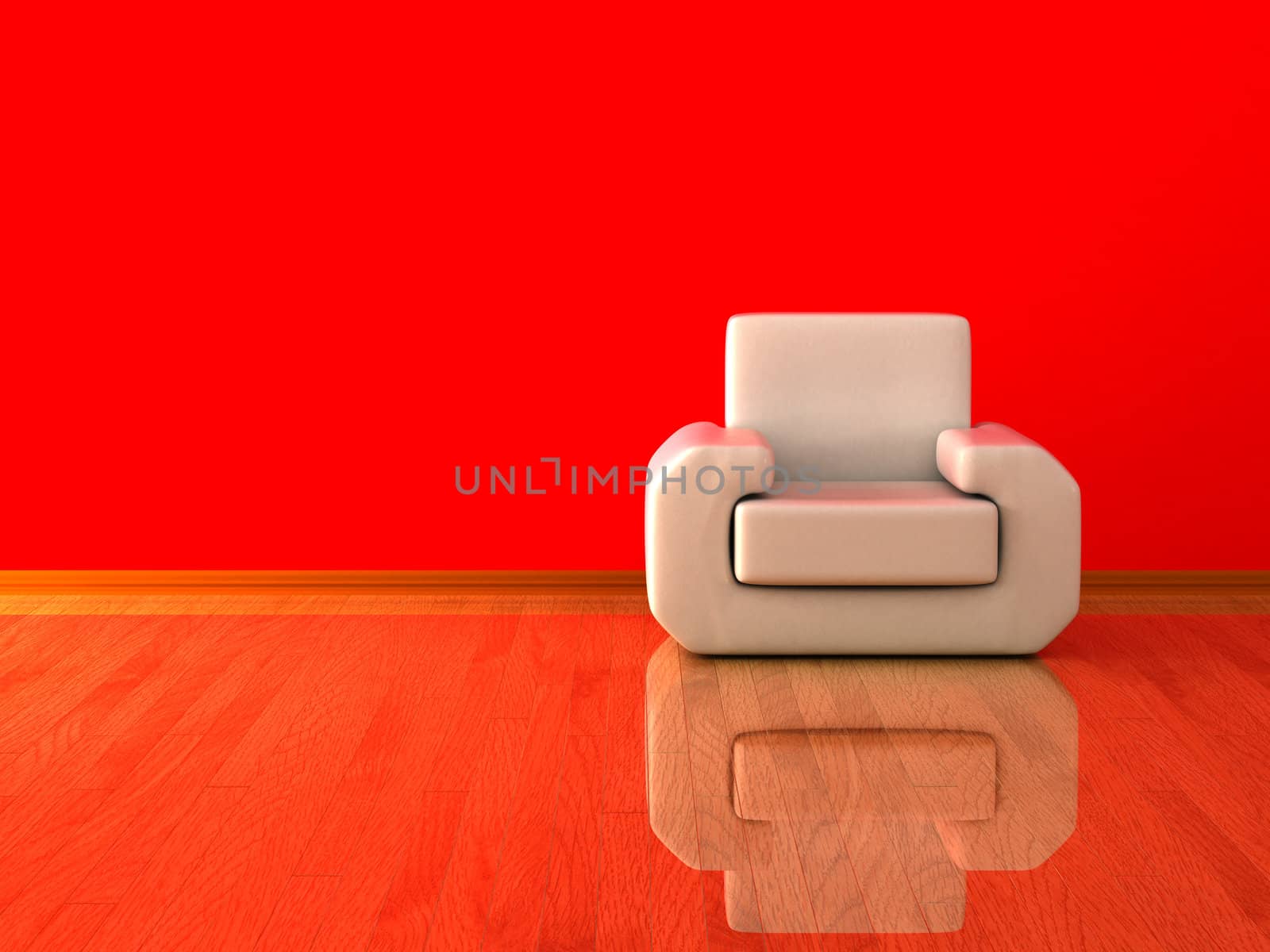 Interior of a living room. 3D image.