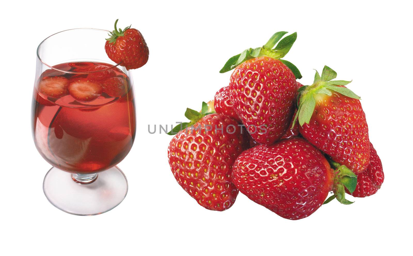 Combination with sweet red and delicious strawberries 