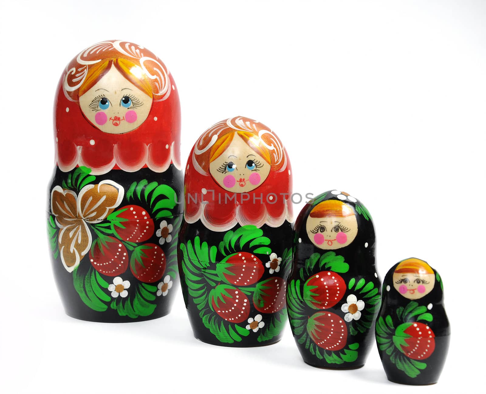 Set of Matreshka line izolated over white background