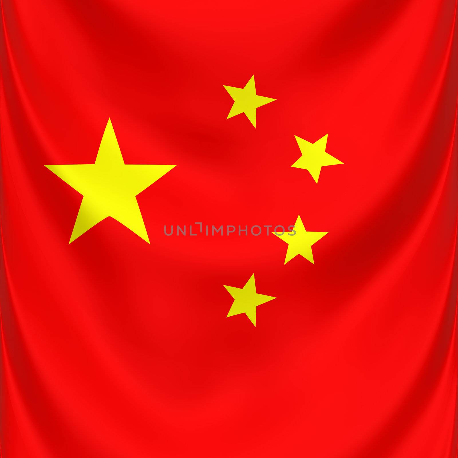 square 3d draped national symbol of China