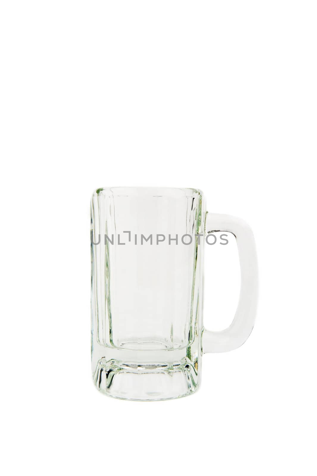 Image of an empty glass mug on white background