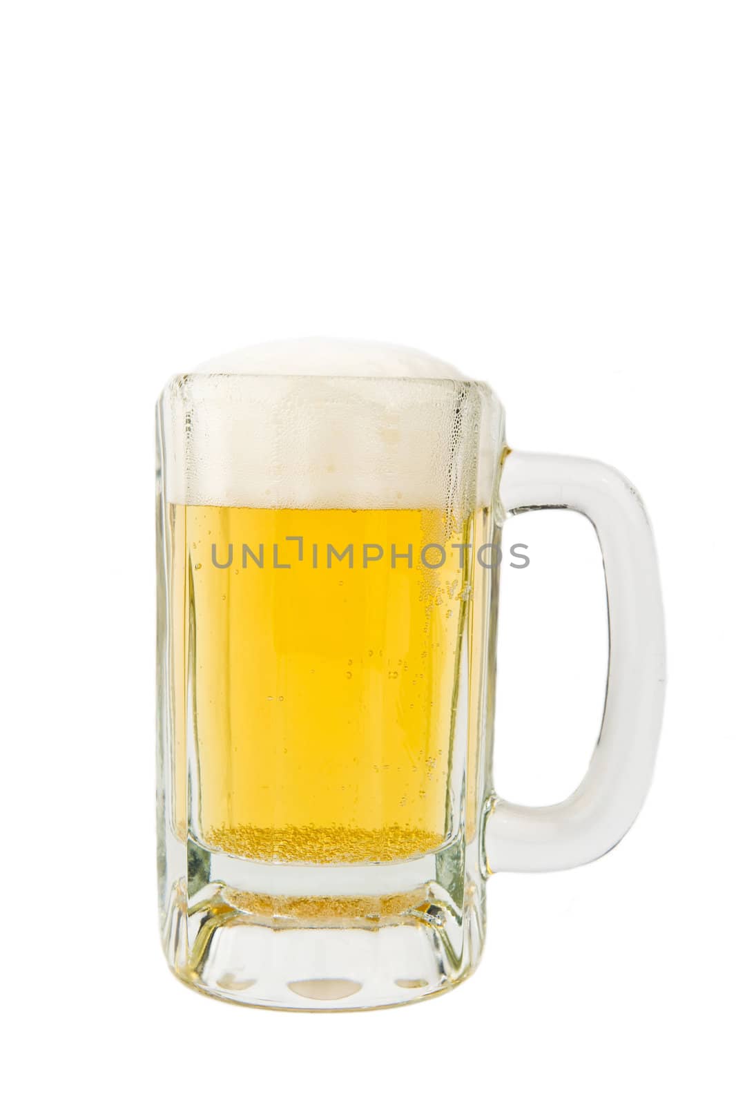 Image of a mug of beer on white background