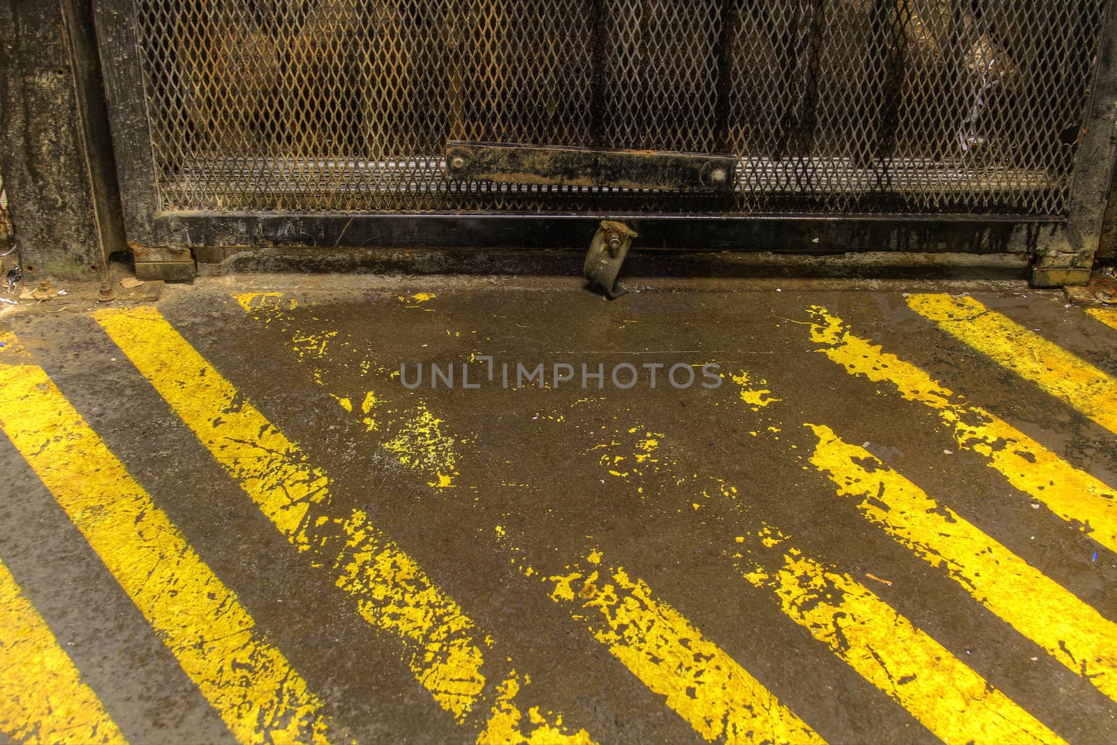 Grunge Warning Stripes by the Freight Elevator