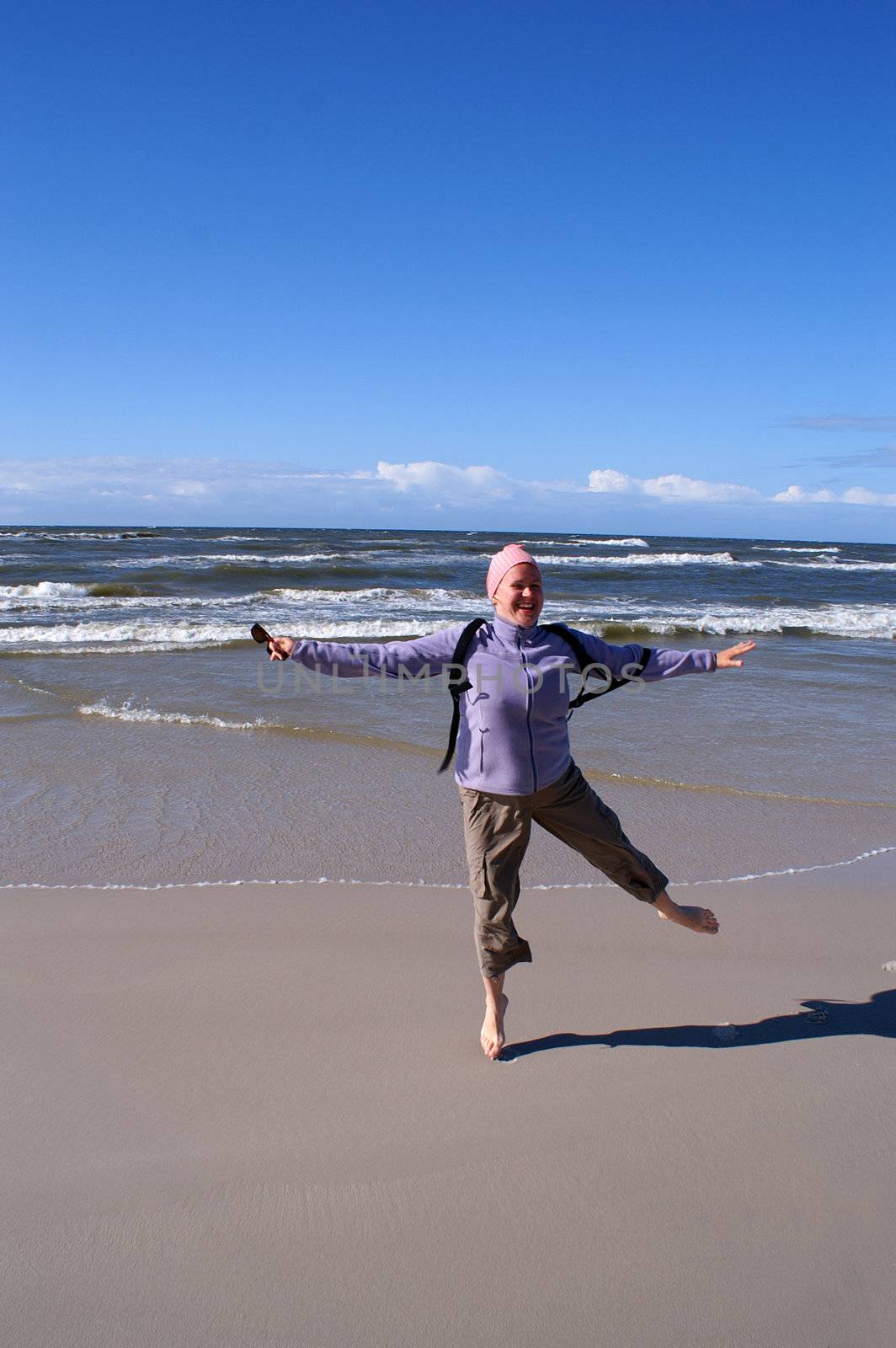 Yoga woman exercise on the beach