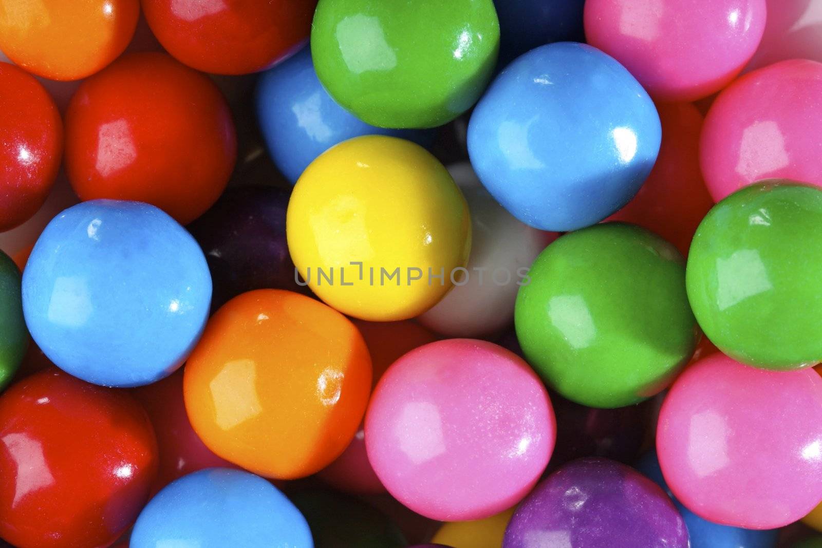 Multicolored bubble gum candy background